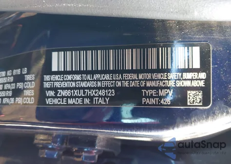 2017 Maserati Levante from USA, damaged, VIN ZN661XUL7HX248123